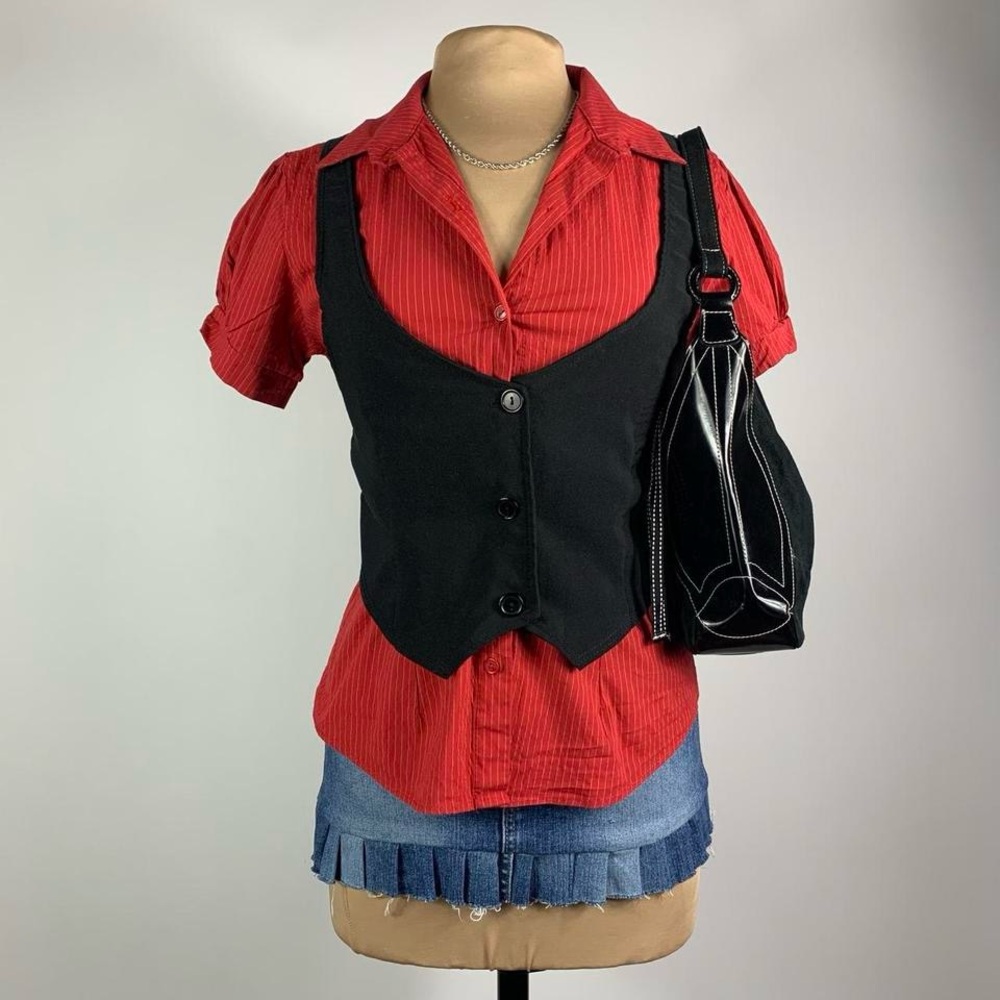 Y2K Pinstripe Top with Vest Lamasini